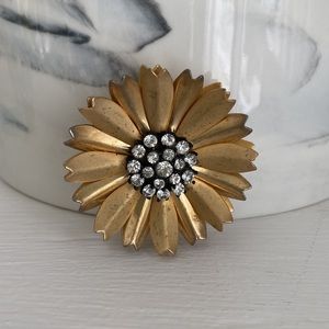 Vintage Brooch with Clear Stones